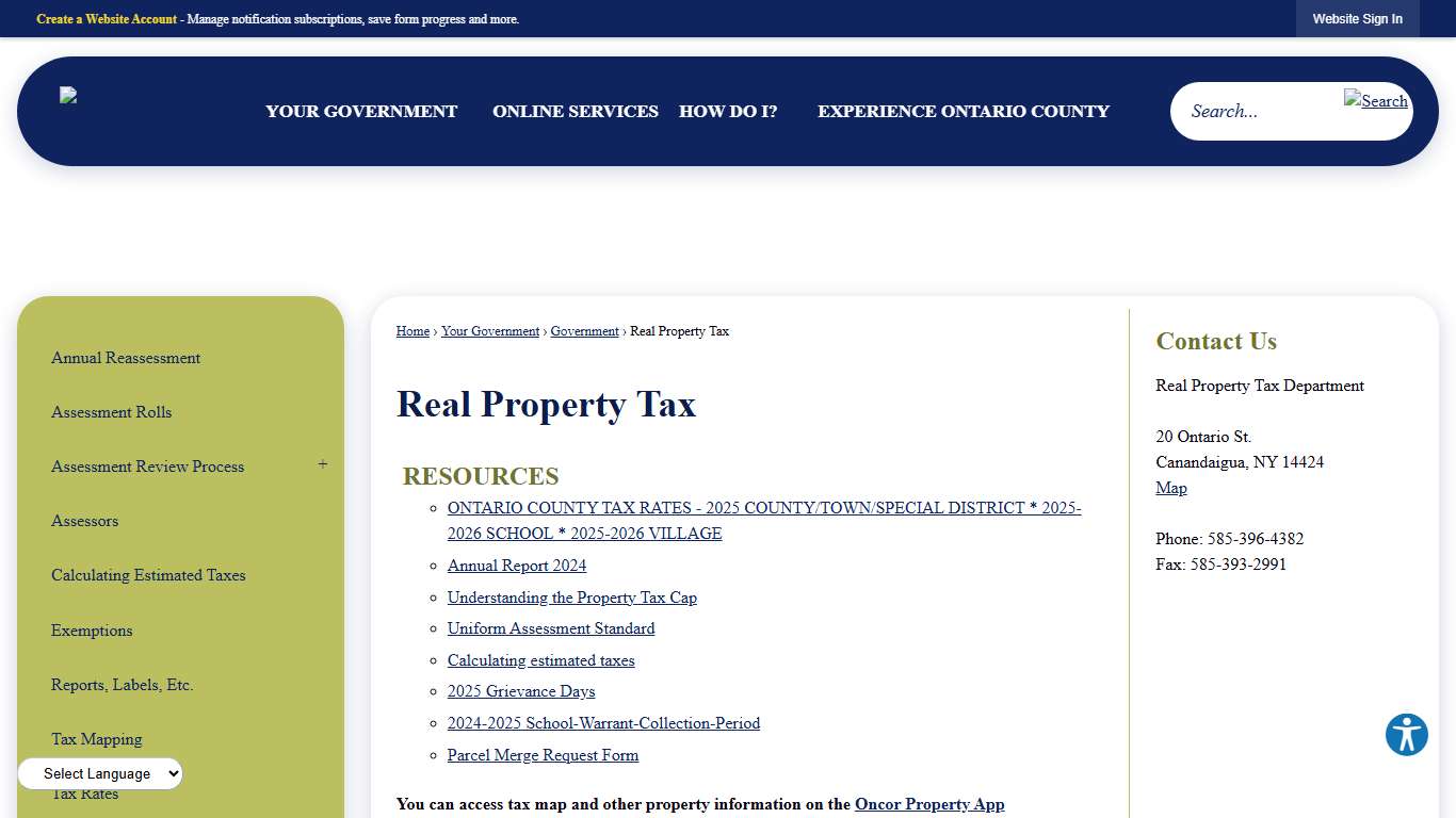 Real Property Tax | Ontario County, NY - Official Website