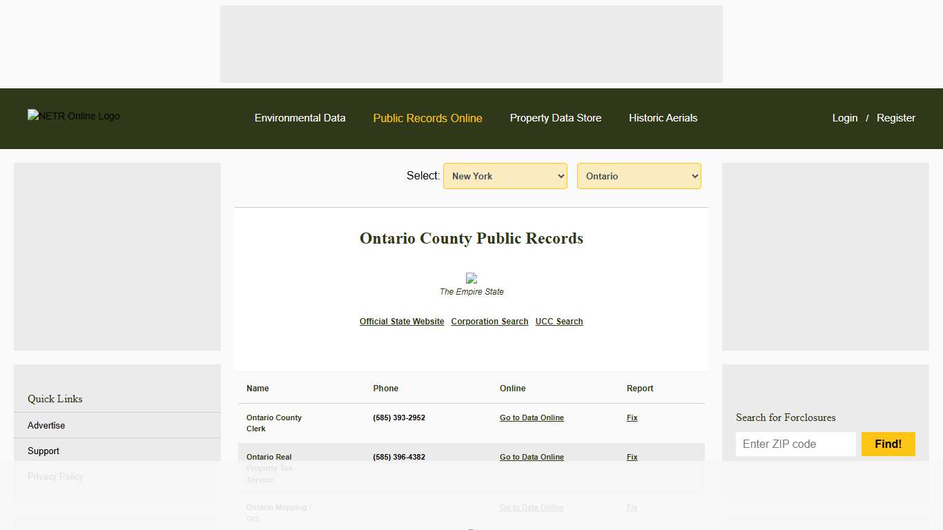 NETR Online • Ontario • Ontario Public Records, Search Ontario Records, Ontario Property Tax, New York Property Search, New York Assessor